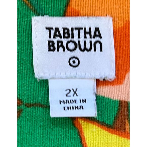 TABITHA BROWN x Target Green Floral Button Up Shirt Top  Women's Plus Size 2X - Picture 4 of 8